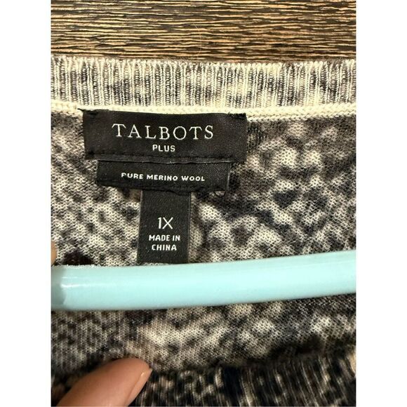 Talbots wool Sweater pullover snake print sz 1X - Picture 3 of 6